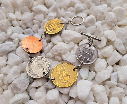 Mixed Coin Link Bracelet - Shop World Links