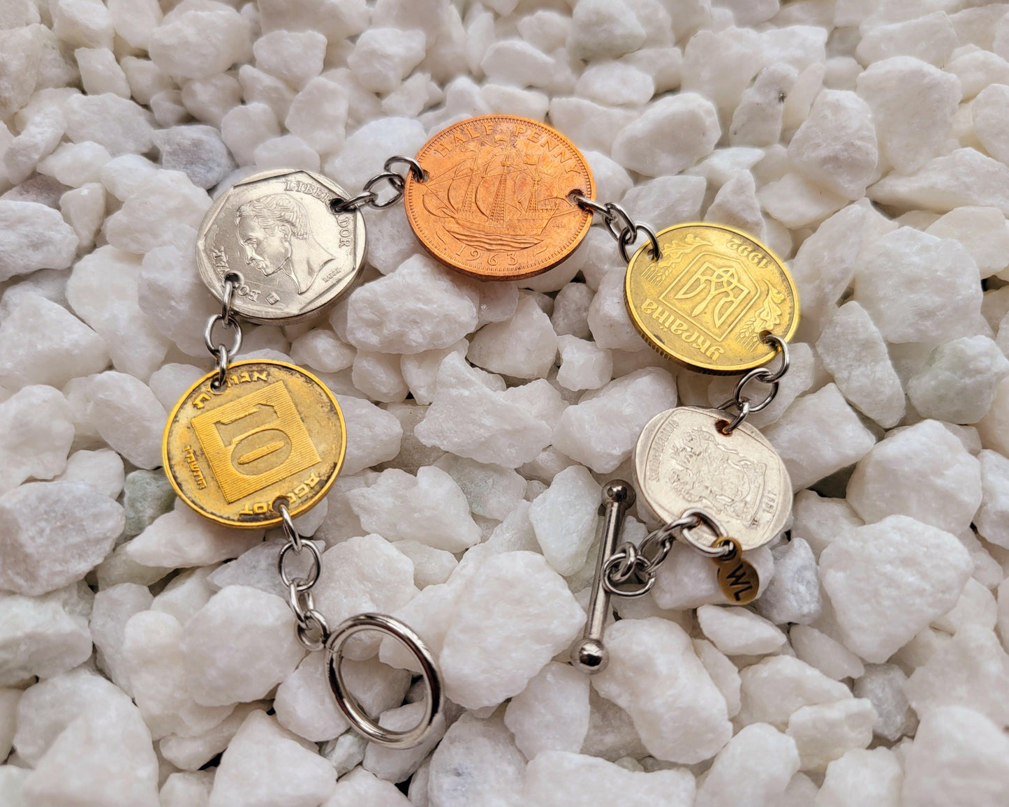 Mixed Coin Link Bracelet - Shop World Links
