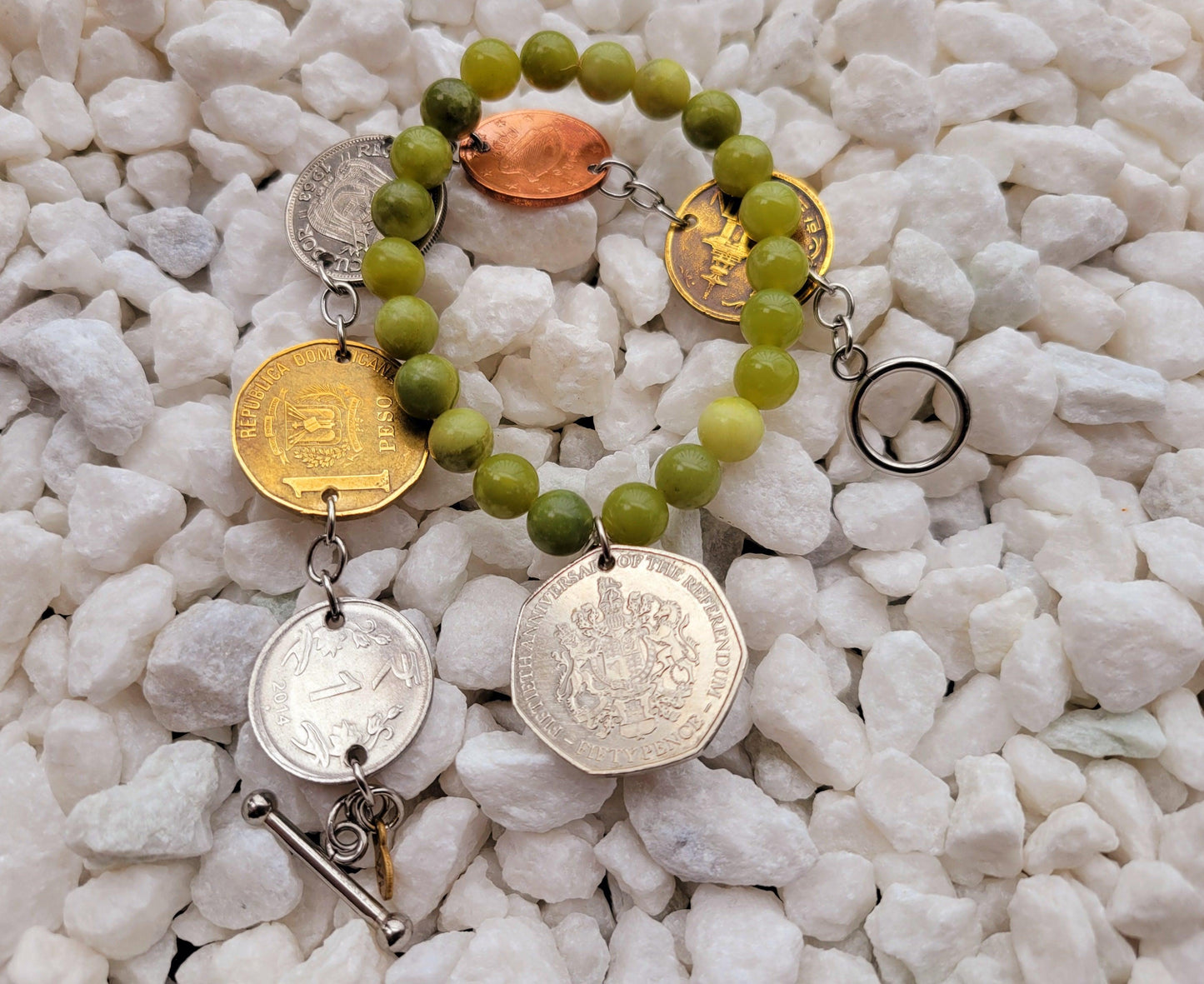 Mixed Coin Link Bracelet - Shop World Links