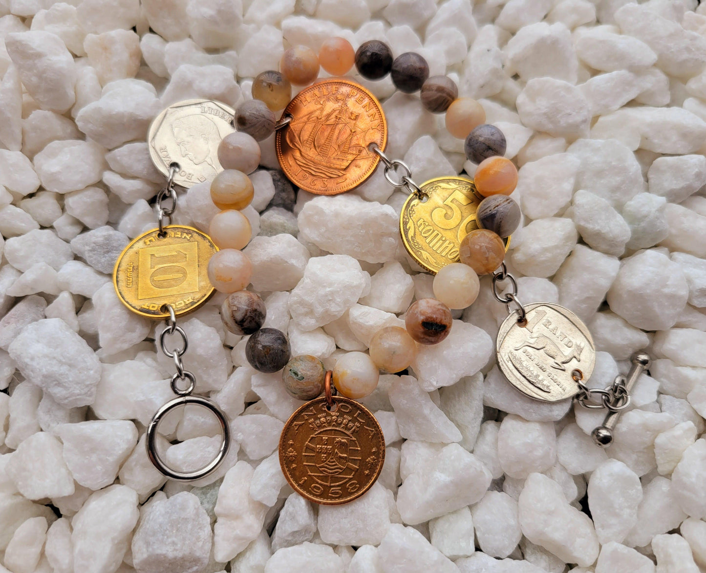 Mixed Coin Link Bracelet - Shop World Links