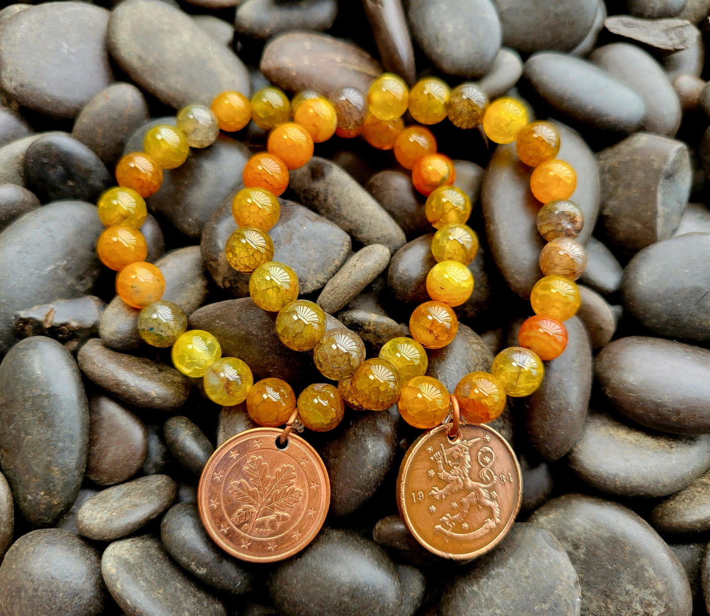 Dark Agate Bead Bracelet - Shop World Links