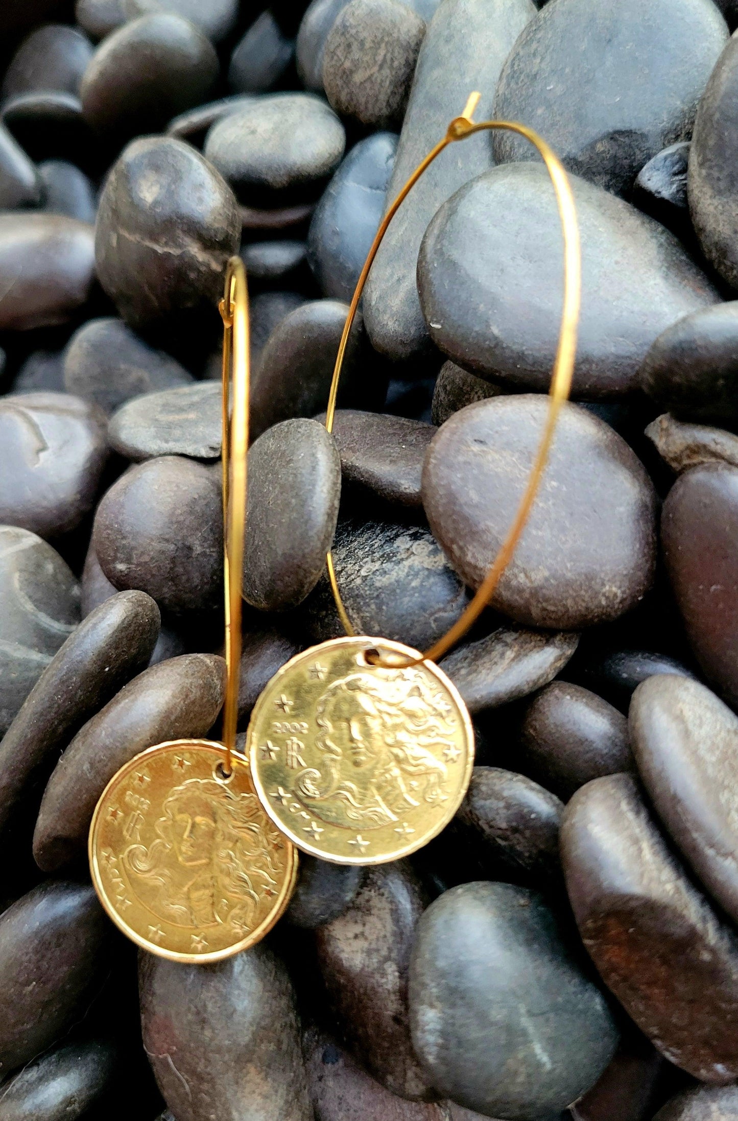 Hoop Earrings - Brushed Gold - Shop World Links