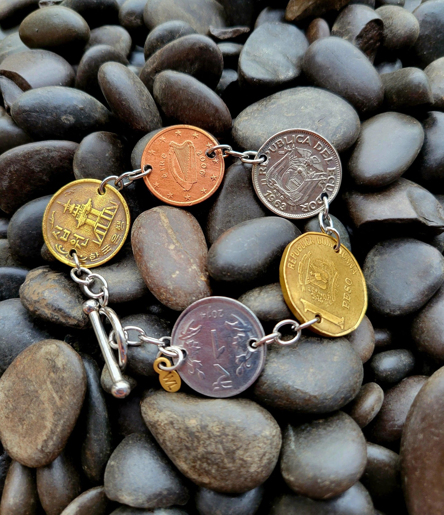 Mixed Coin Link Bracelet - Shop World Links