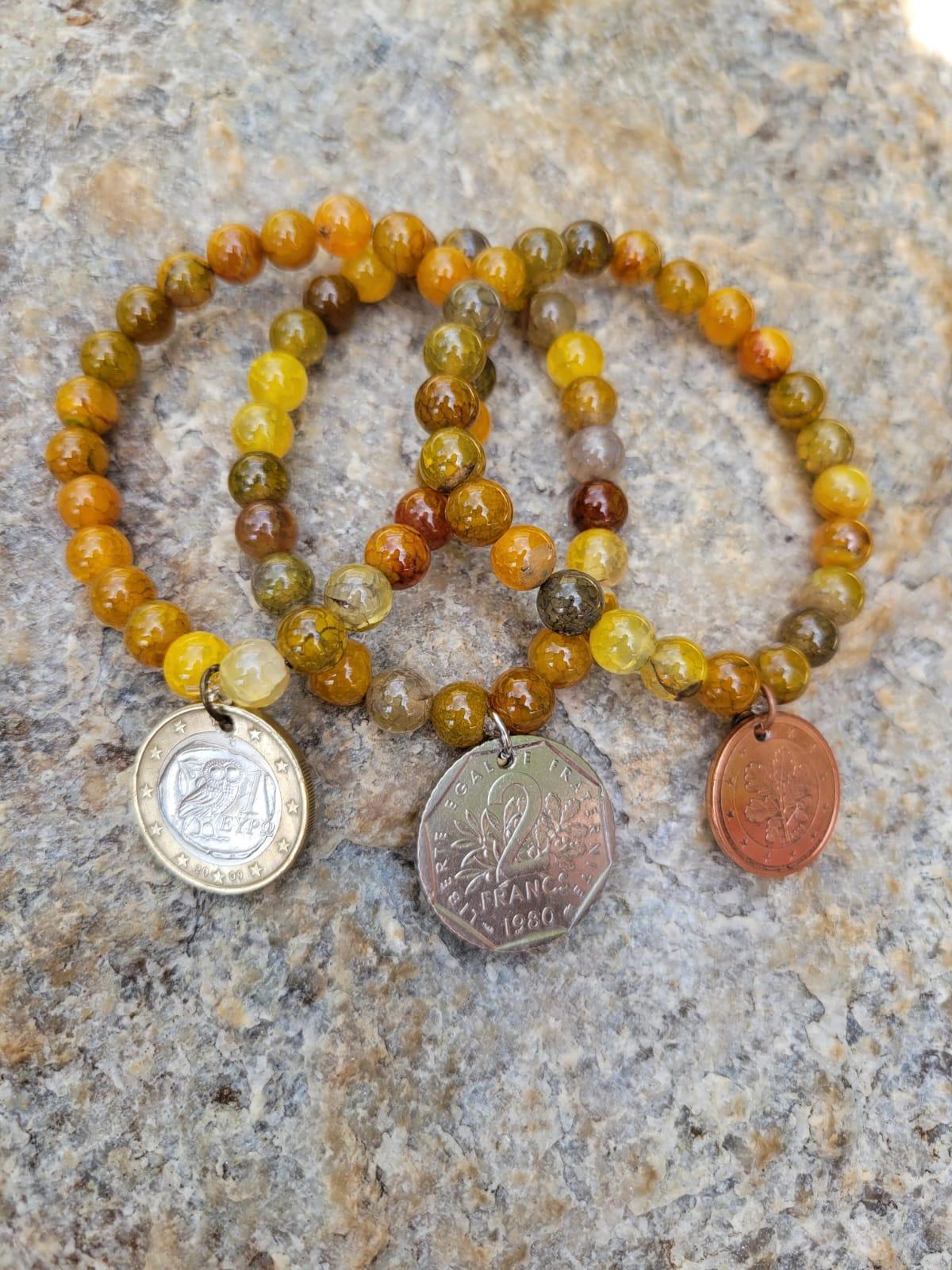 Dark Agate Bead Bracelet - Shop World Links