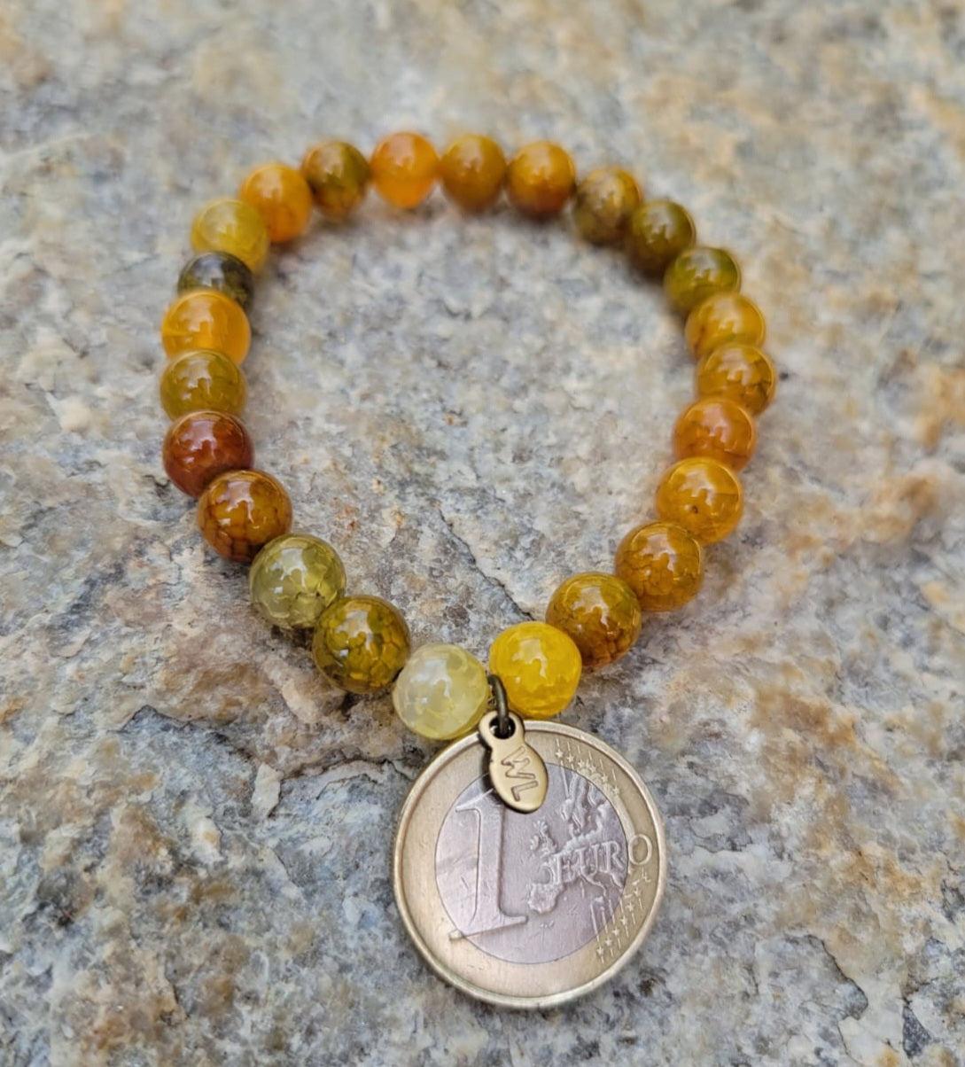 Dark Agate Bead Bracelet - Shop World Links