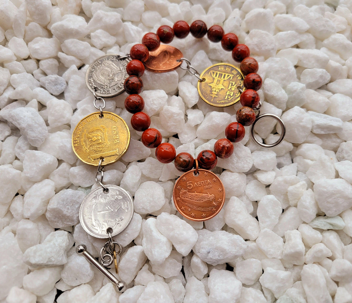 Red Jasper Bead Bracelet - Shop World Links