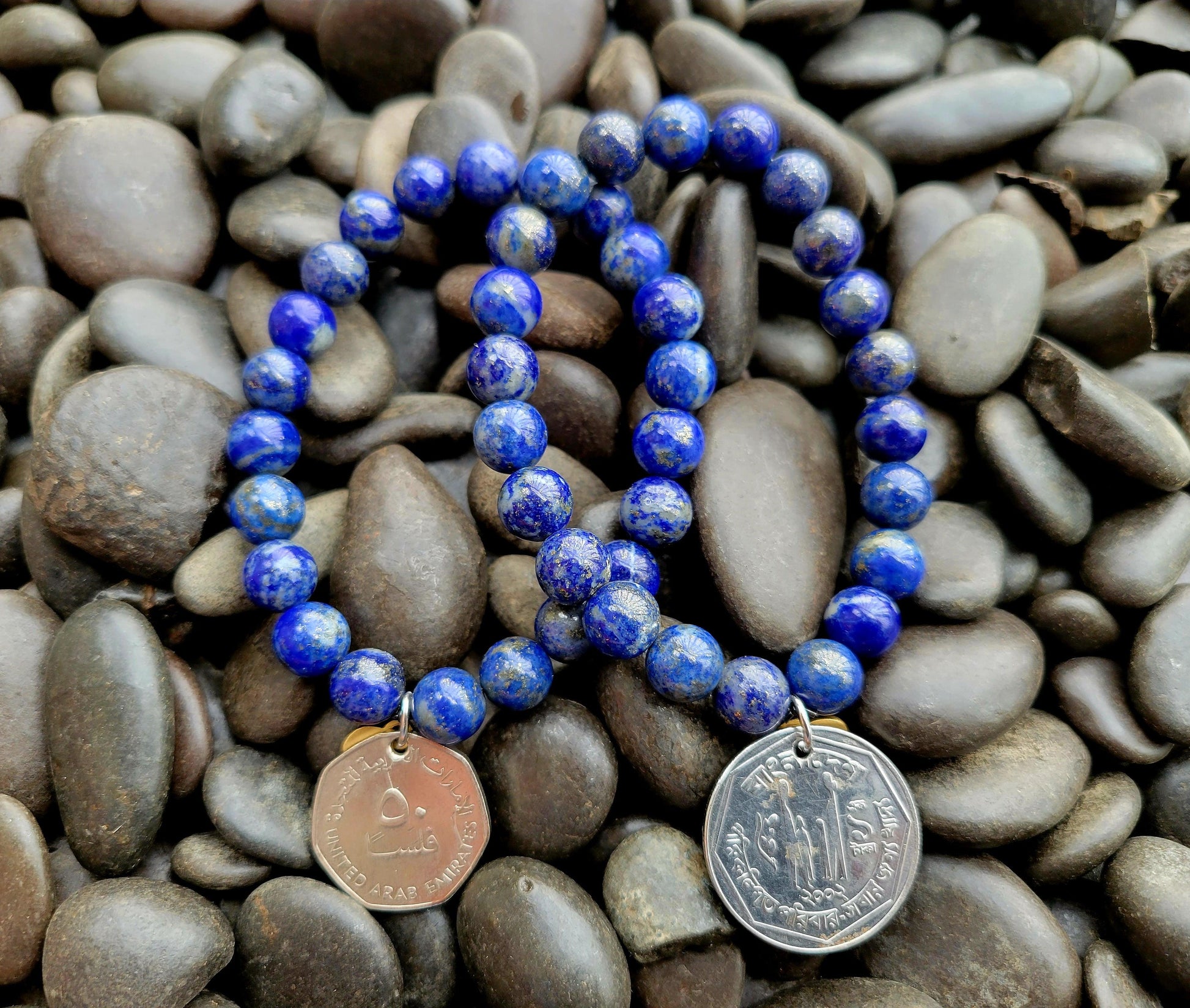 Lapis Lazuli Bead Bracelet - Shop World Links