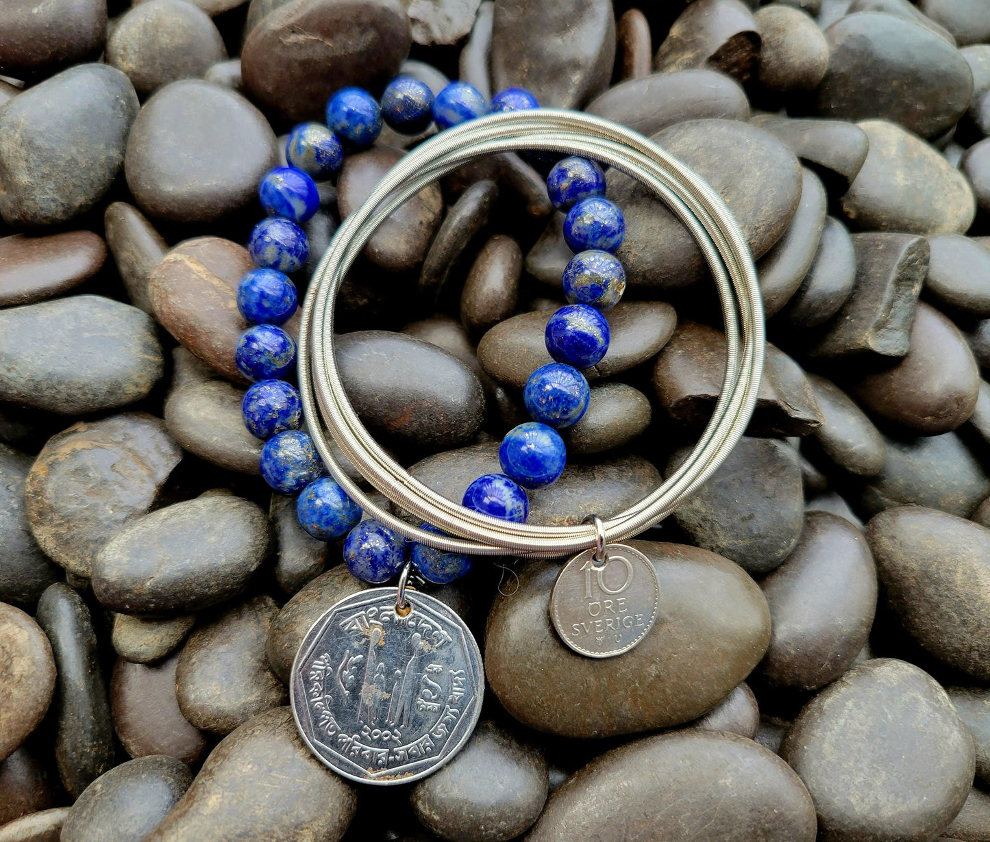 Lapis Lazuli Bead Bracelet - Shop World Links