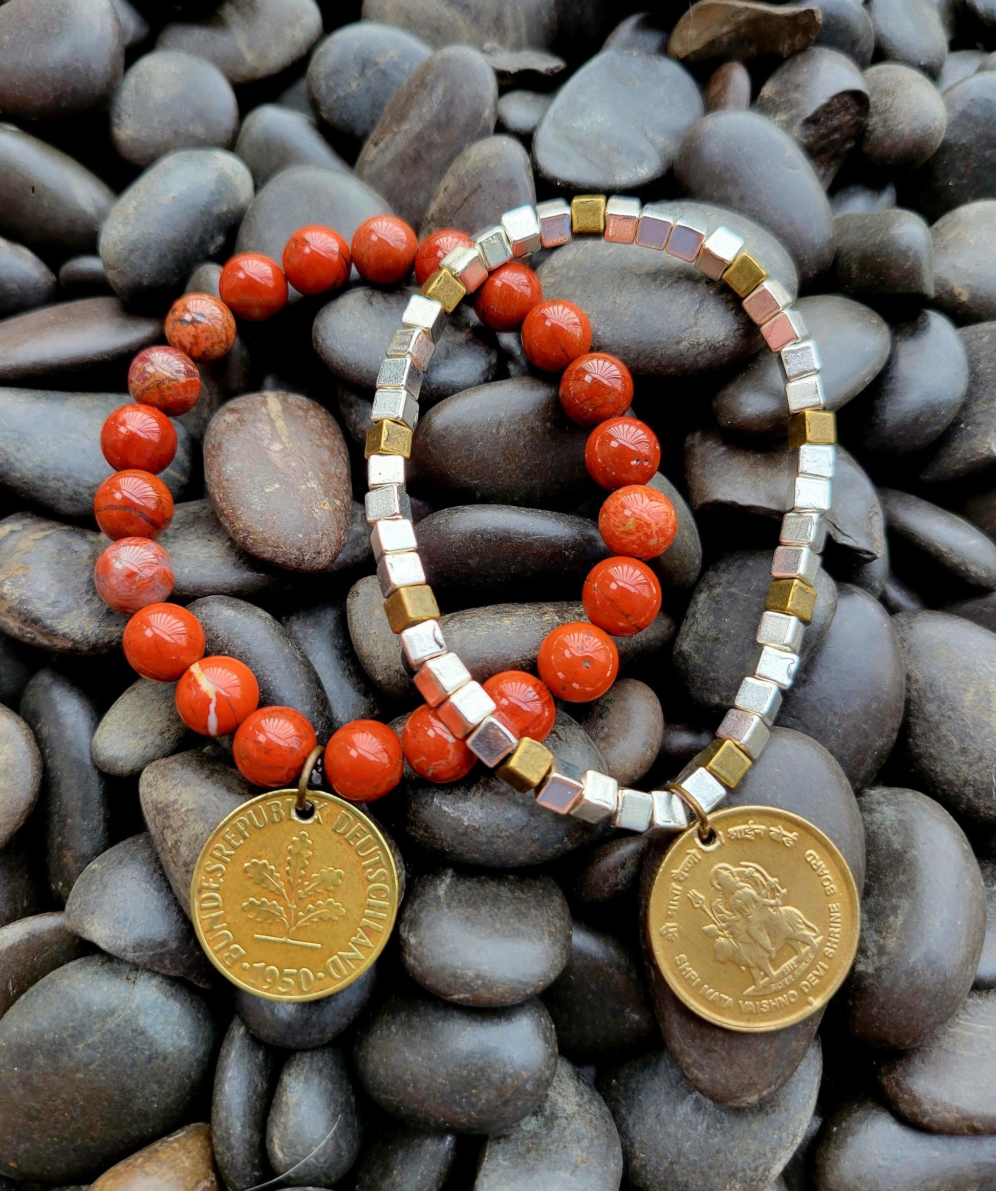 Red Jasper Bead Bracelet - Shop World Links