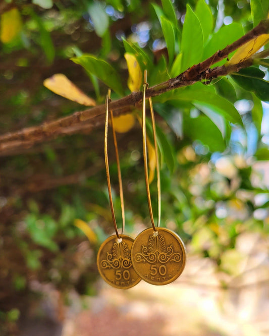 Hoop Earrings - Brushed Gold - Shop World Links