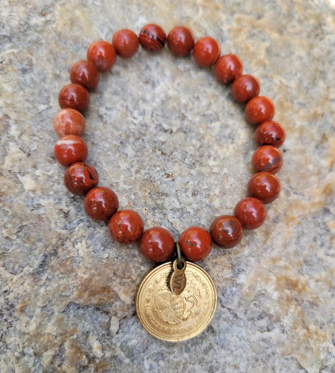 Red Jasper Bead Bracelet - Shop World Links